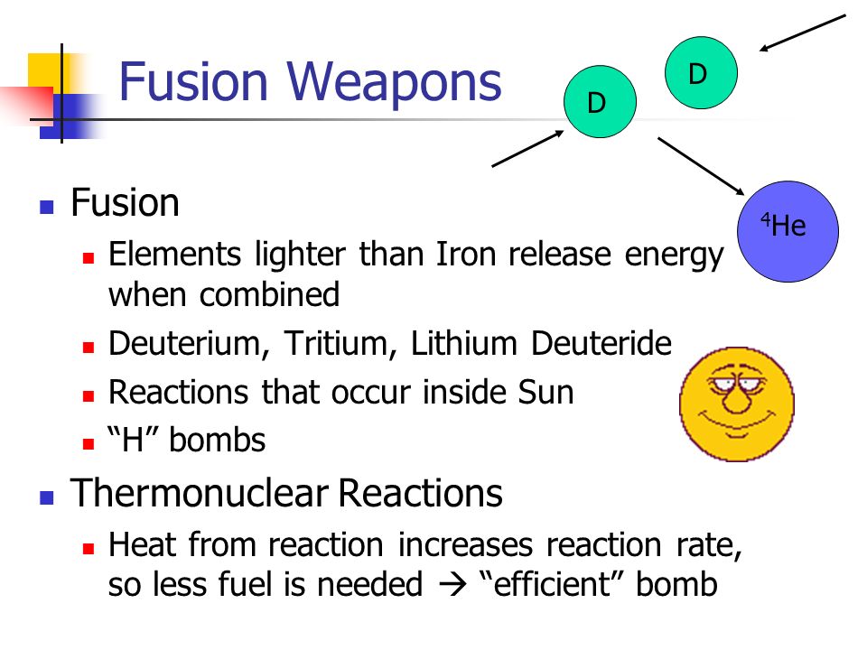 Nuclear Weapons Background Nuclear materials Processing Fission Weapons Fusion Weapons Effects Proliferation