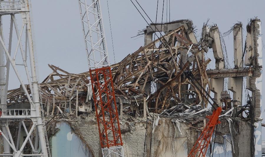 Photo taken on Feb. 20, 2012 shows destroyed No.3 reactor building of Tokyo Electric Power Co. (TEPCO)'s tsunami-crippled Fukushima Daiichi nuclear power plant in Fukushima prefecture, Japan.